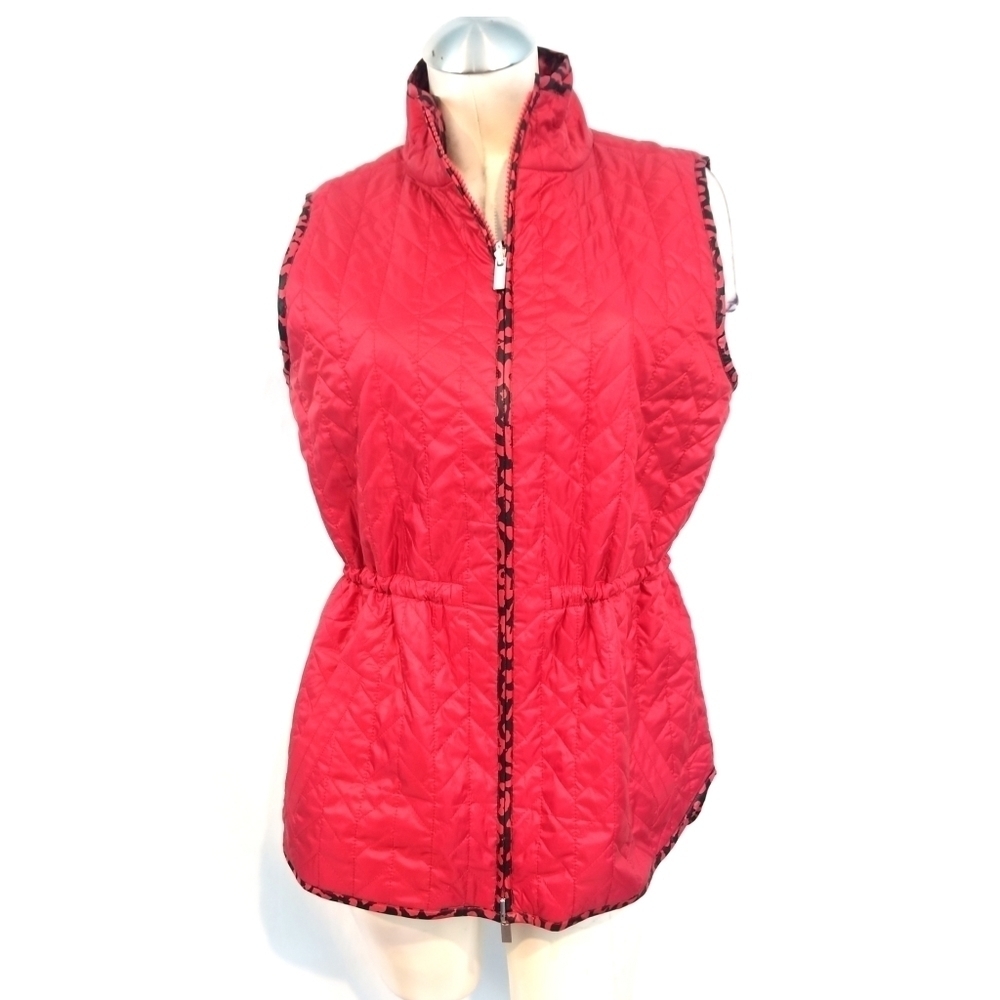NWOT Size 1 M Chico's Zenergy Red Vest Reversible